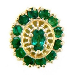 N364 14K RD/ PK EMERALD SLIDE 